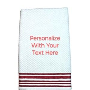 PERSONALIZED EMBROIDERED KITCHEN TOWELS MADE TO ORDER SET OF 2 TOWELS $18